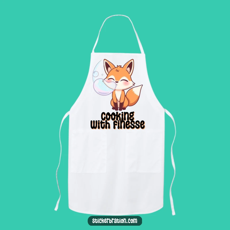 Funny Fox Bubble Apron - Playful Kitchen Fun Gift