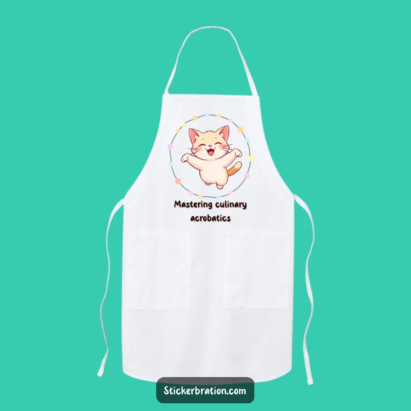 Funny Cat Hoop Lights Apron - Hilarious Feline Kitchen Gift