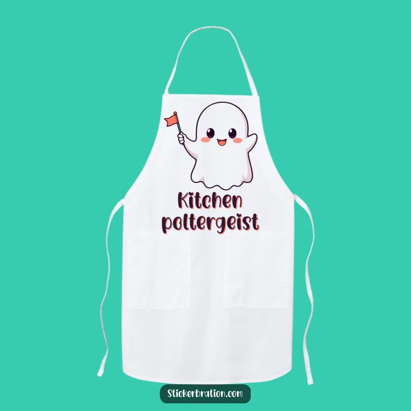 Funny Ghost Flag Apron: Cute Kitchen Helper, Perfect Gift for Bakers