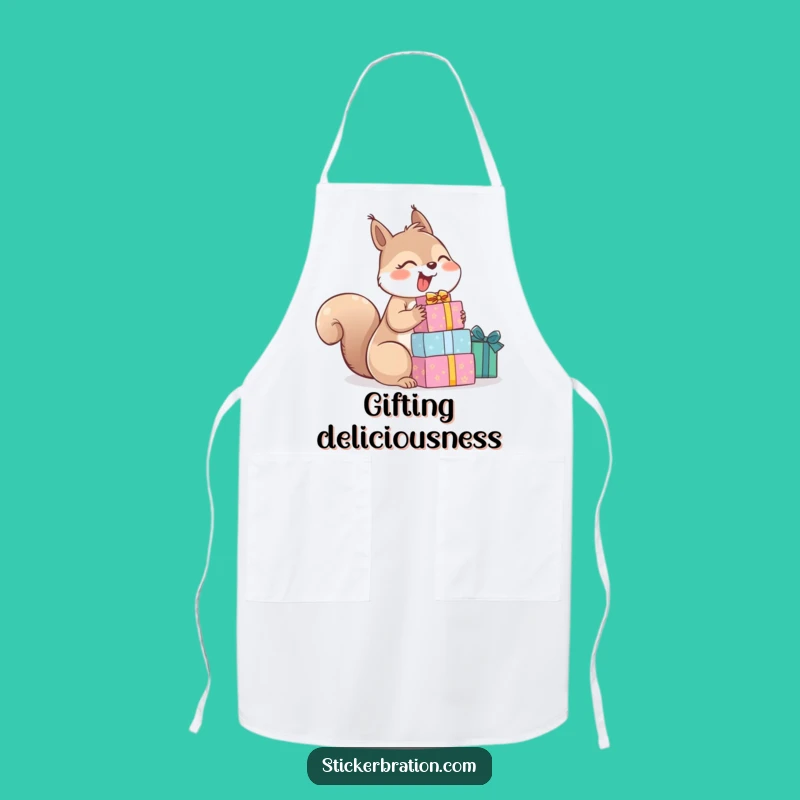 Funny Giggling Squirrel Gifts Apron: Cook with Joy and Humor