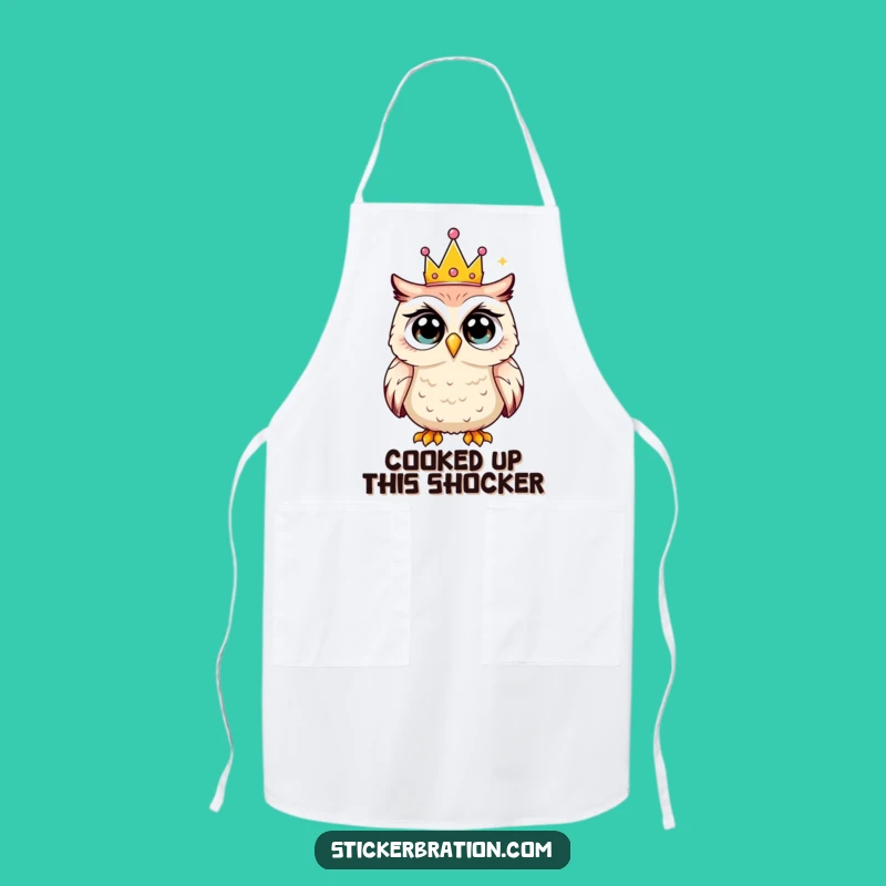 Funny Owl Apron: Shocked Party Guest, Humorous Chef Gift