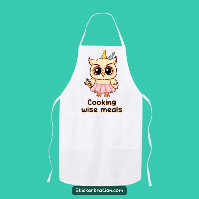 Funny Party Owl Apron - Cook with Festive Fun and Whimsical Character Art