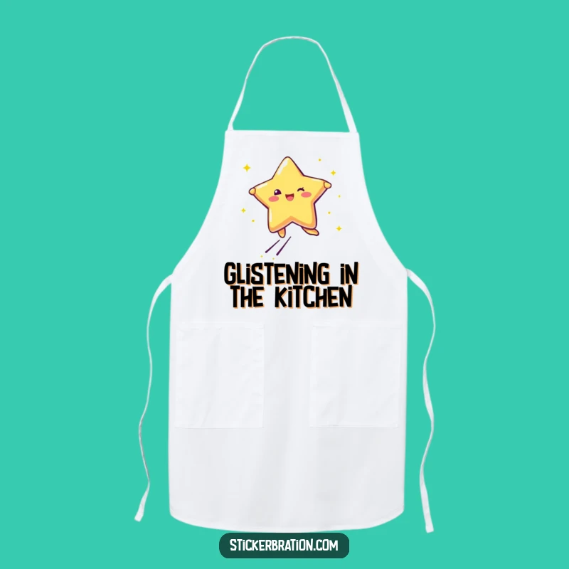 Funny Star Chef Apron: Glittery Kitchen Wear for Joyful Cooks
