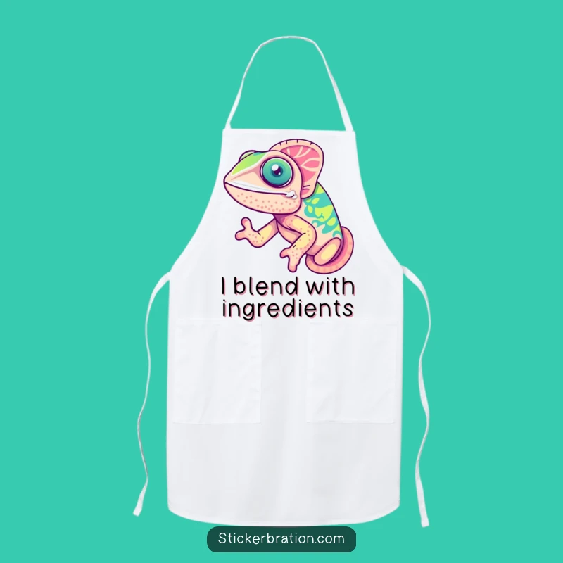 Funny Chameleon Apron: Cute Joyful Color-Changer, Kitchen Humorous Gift