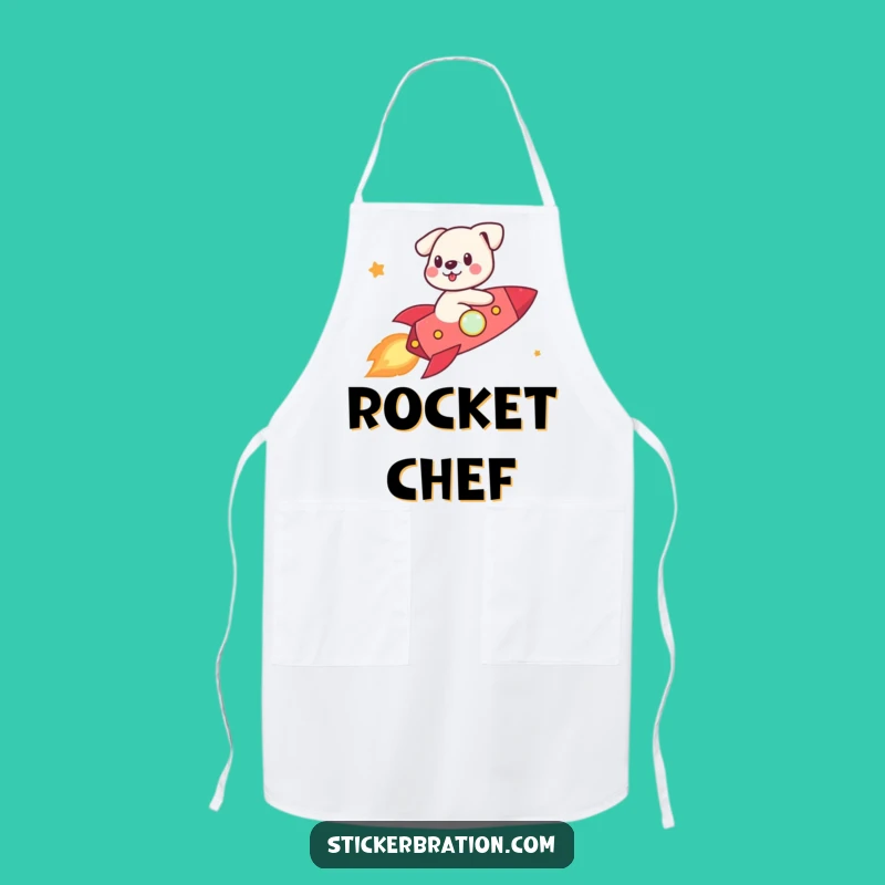 Funny Dog Rocket Apron: Cook Up Adventures in This Cute Character's Style