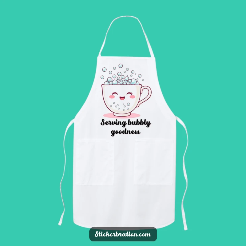 Funny Teacup Bubbles Apron: Add Cheer to Your Kitchen Adventures