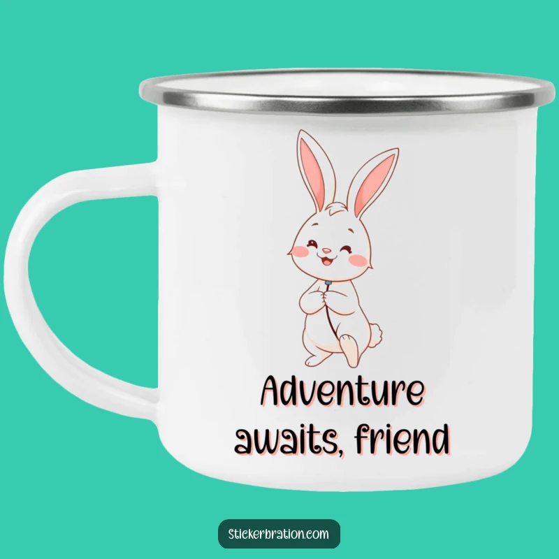Funny Rabbit Balloon Camping Mug: Whimsy Adventures & Warm Sips