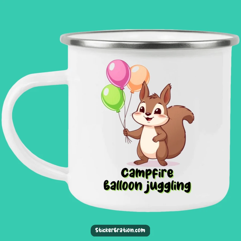 Funny Squirrel Adventure Mug: Mischievous Character Campfire Fun, Hilarious Gift!