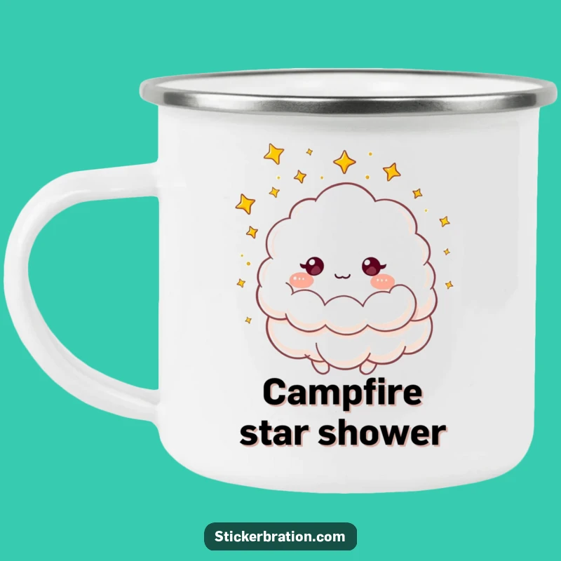 Funny Cloud Stars Camping Mug: Enjoy Your Adventures Under a Shower of Stars