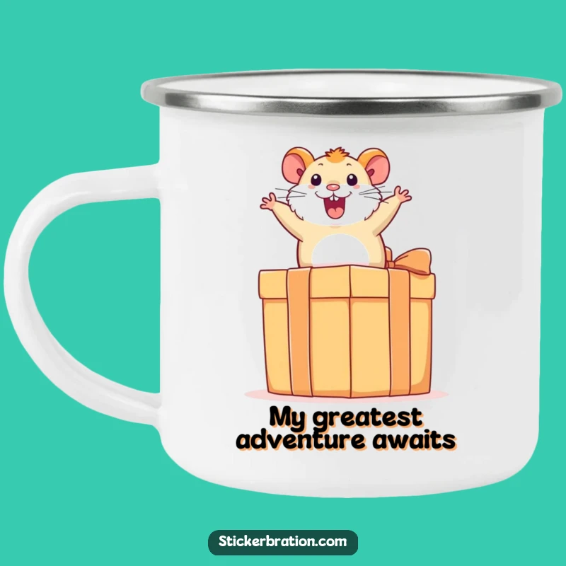 Funny Hamster Present Camping Mug - Hilarious Pet Lover Outdoor Gift