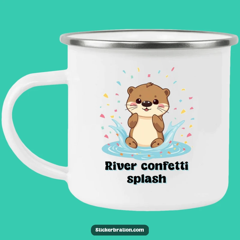 Funny Otter Splash Camping Mug - Outdoor Playful Drinkware, Perfect Funny Gift!