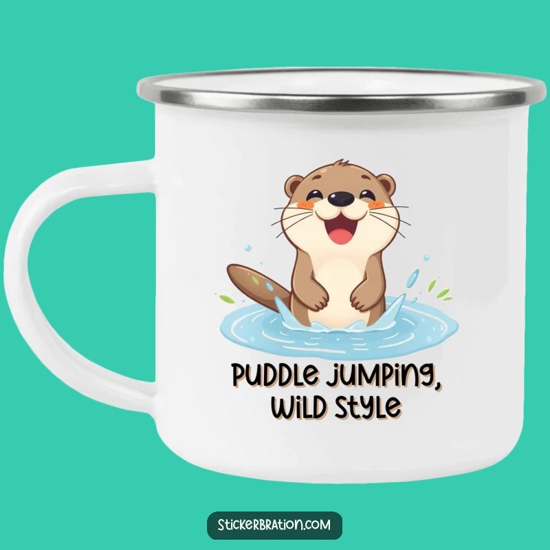 Funny Otter Splashing Camping Mug: Your Joyful Companion for Adventures