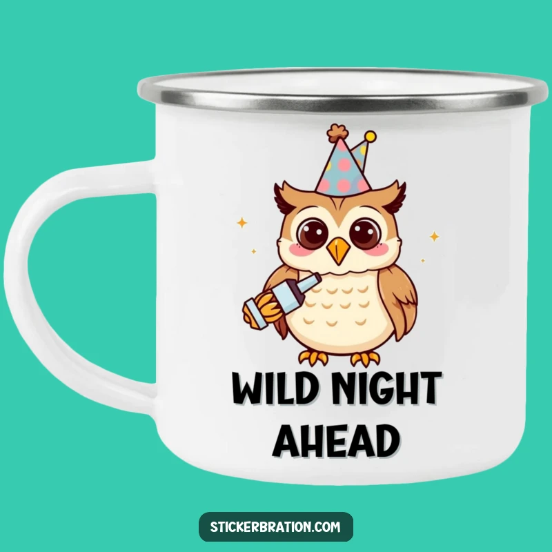 Funny Owl Party Camping Mug: Celebrate Outdoors, Your Adventure Companion!