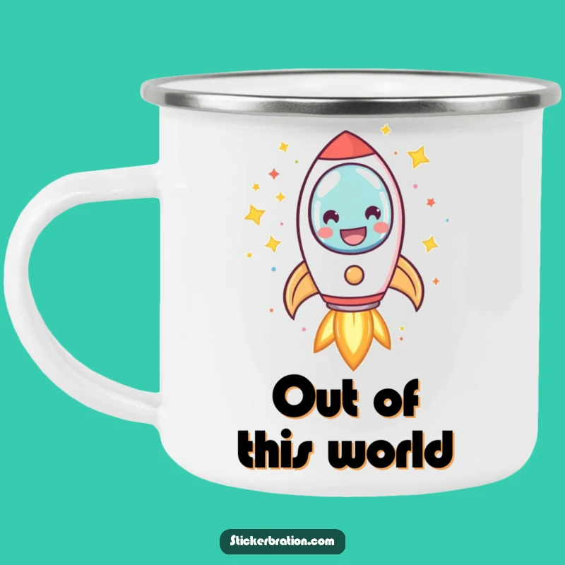 Durable Funny Rocket Blast Off Camping Mug, Your Companion for Stellar Adventures