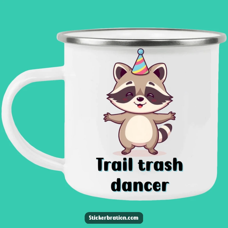 Funny Raccoon Jig Camping Mug - Outdoor Party Drinkware with Hat, Perfect Funny Gift!