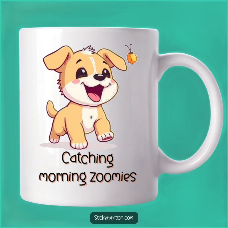 Funny Puppy Firefly Mug - Joyful Chase, The Perfect Funny Gift for Dog Lovers!