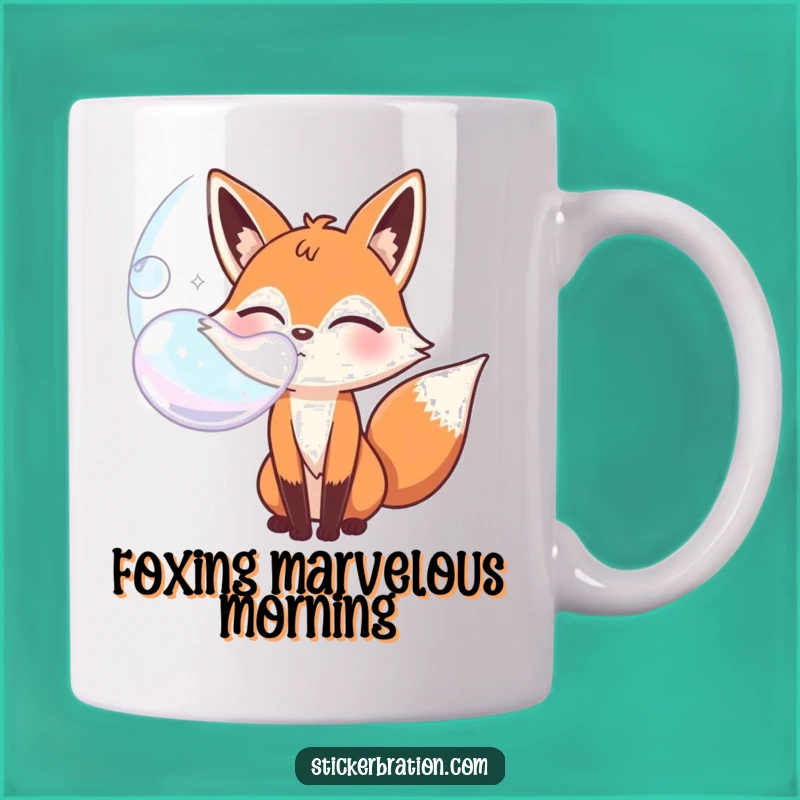 Funny Winking Fox Mug - Playful & Hilarious Bubble Blowing Gift