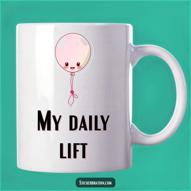 Funny Balloon Sticker Mug: Adorable Floating Character Lassoing Fun, A Hilarious Gift Idea