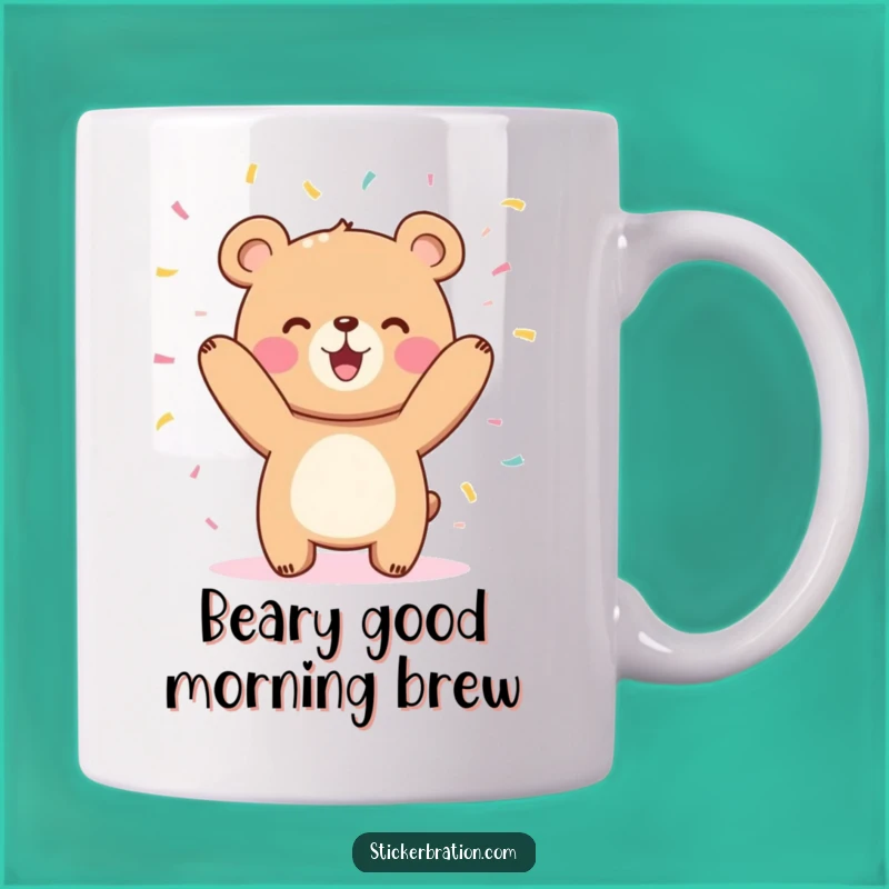 Funny Bear Confetti Mug - Joyful & Hilarious Celebration Gift
