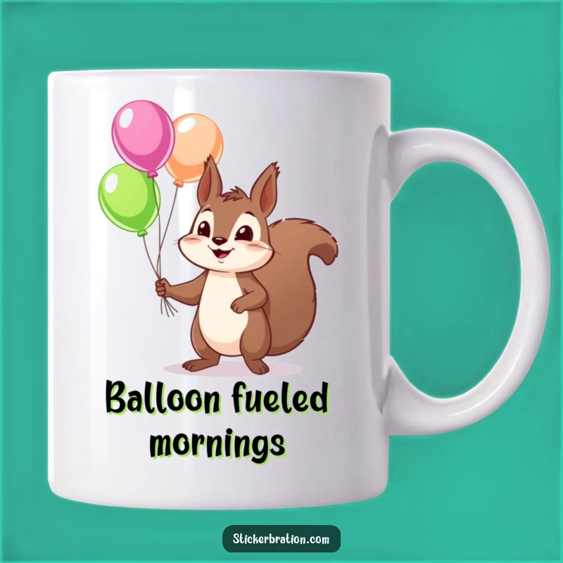 Funny Squirrel Juggling Mug: Mischievous Character Fun, Perfect Gift!