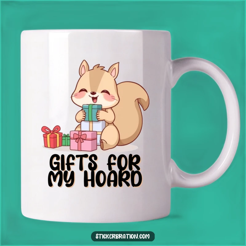 Funny Giggling Squirrel Mug: Gift Stack Surprise, Hilarious Holiday Gift