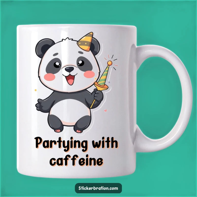 Funny Panda Party Popper Mug: Celebrate with This Playful Character Design Gift