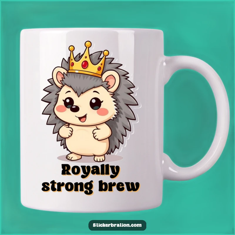 Funny Hedgehog King Mug: Regal & Proud, Perfect Royal Gift!