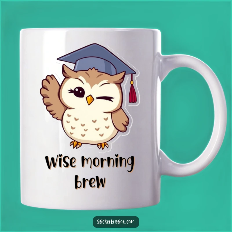 Funny Winking Owl Graduation Mug: Celebrate Success with Wise Hoot