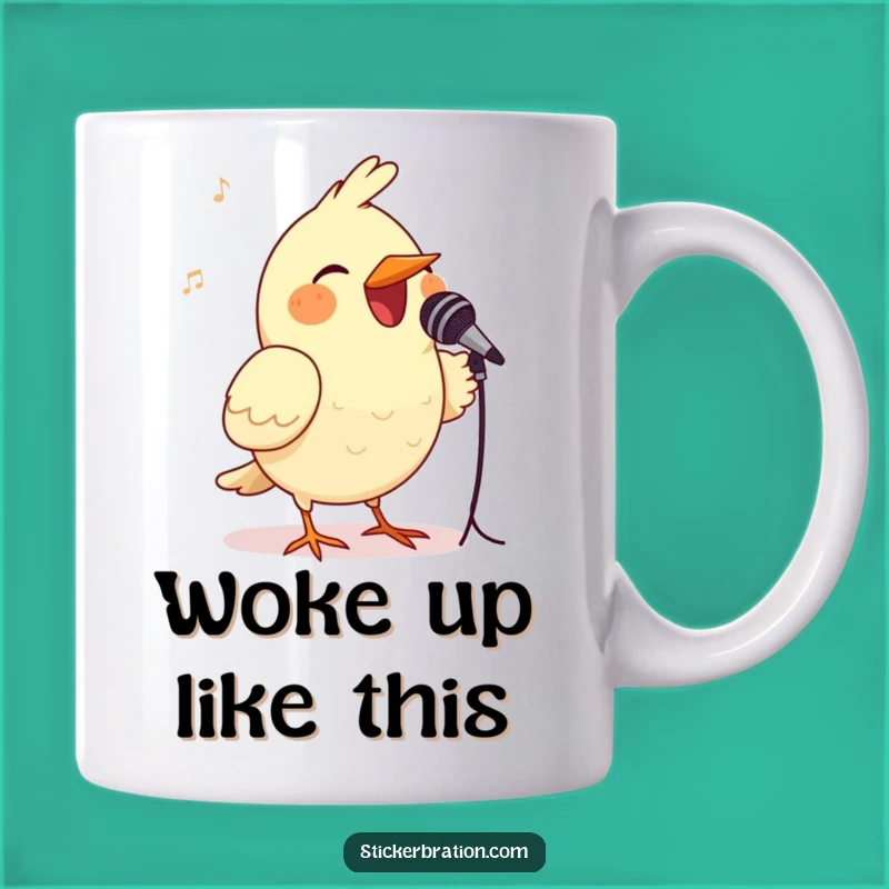 Funny Bird Microphone Mug - Hilarious Singer Gift for Music Lovers