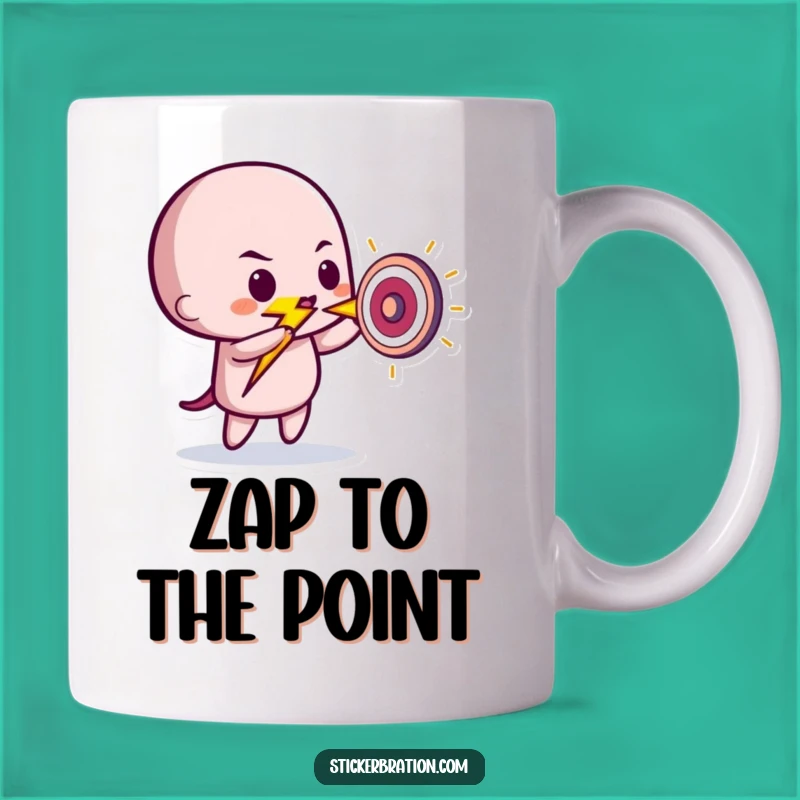 Funny Lightning Bolt Target Mug: Perfect Aim Gift for a Playful Striker