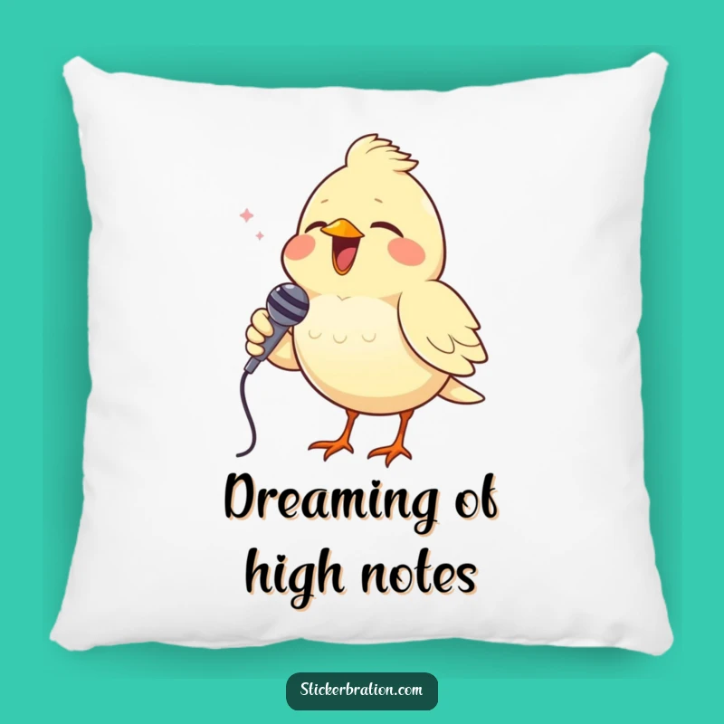 Funny Bird Pillow: Singing Star Accent, Comfy & Humorous Gift