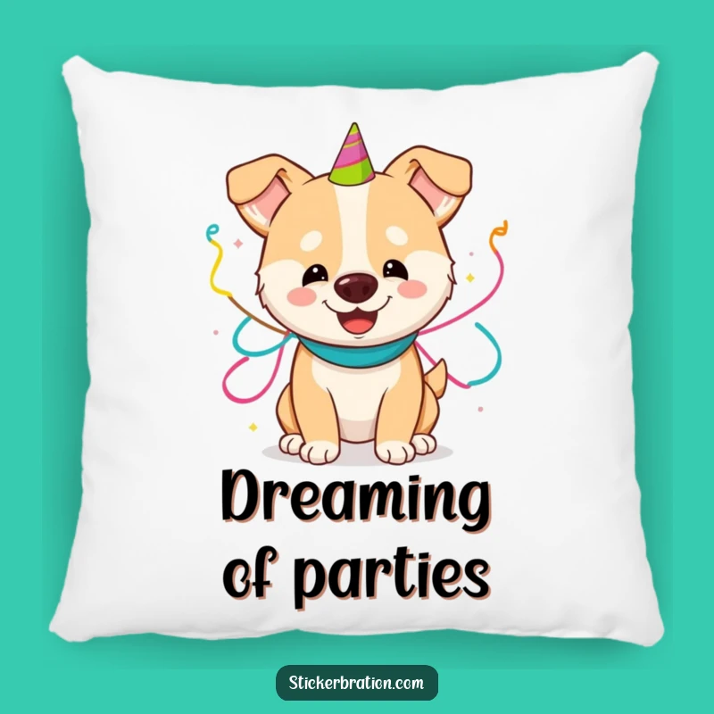 Funny Dog Party Pillow: Cozy Comfort & Canine Celebration