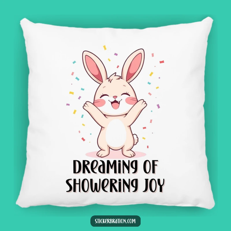 Funny Bunny Confetti Pillow: Cuddle Up with this Hilarious Celebration Accent