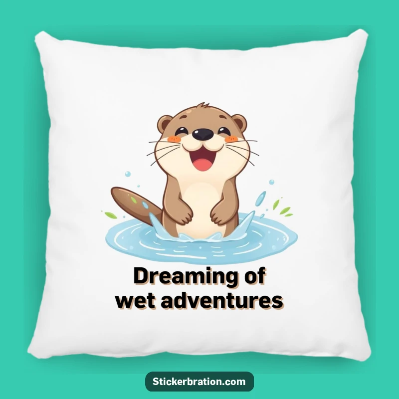 Funny Otter Splashing Pillow: Cuddle Up with Pure Delight