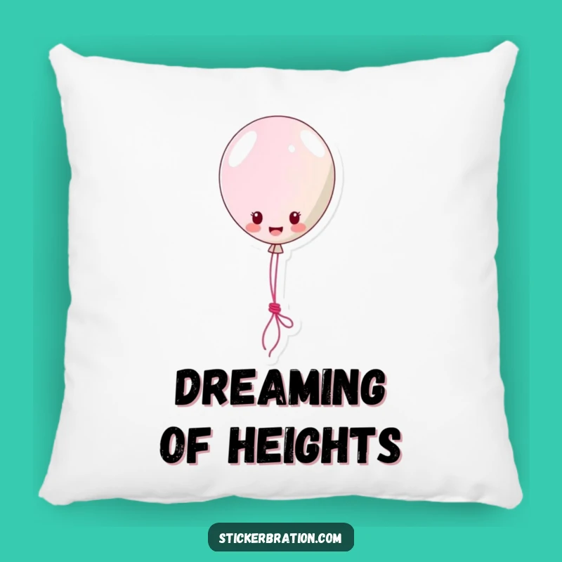 Funny Balloon Sticker Pillow: Soft Floating Character Lassoing Fun, Cozy Humorous Accent Decor