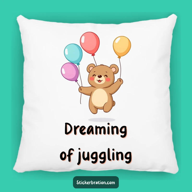 Funny Bear Juggling Balloons Pillow: Cuddle Up with This Hilarious and Cozy Friend