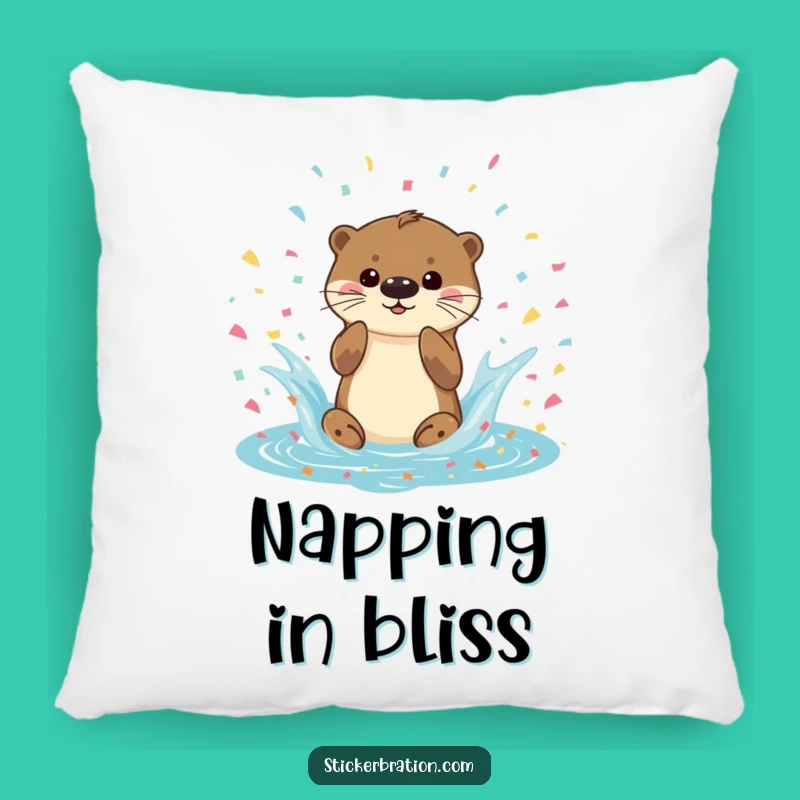 Funny Otter Splash Pillow - Cozy Confetti Cushion, Perfect Funny Gift!