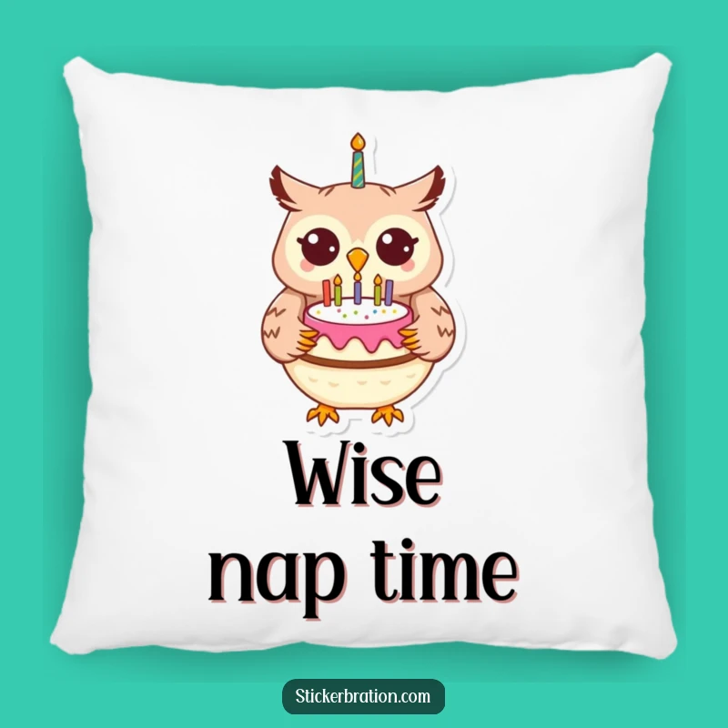 Funny Owl Birthday Pillow: Snuggle Up with This Cheerful Character's Celebration