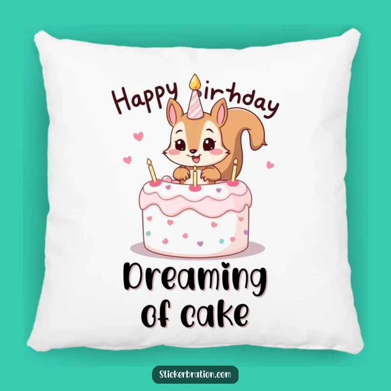 Funny Squirrel Cake Pillow: Cozy Mischievous Cushion for Comfort