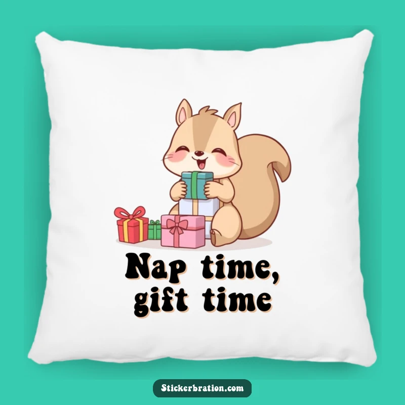 Funny Squirrel Pillow: Giggling Gift Lover, Comfy & Humorous Accent