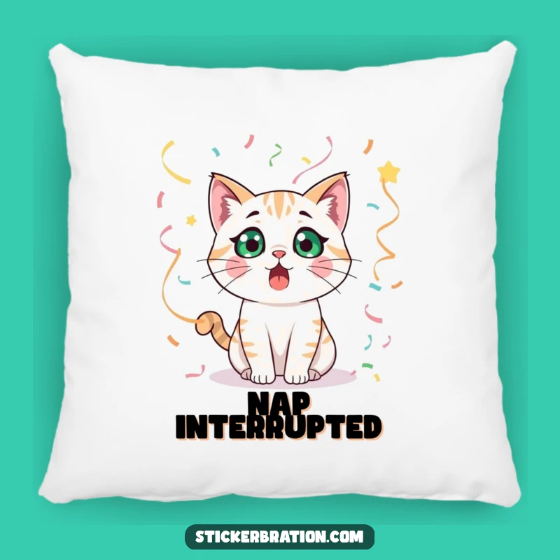 Funny Surprised Cat Pillow: Snuggle Up with This Shocked Character's Comfort