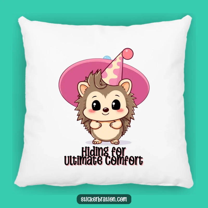 Funny Hedgehog Shy Party Pillow: Cuddle Up with Gentle Charm