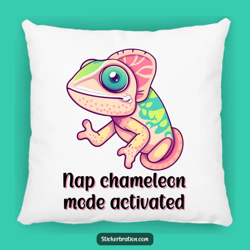 Funny Chameleon Pillow: Cute Joyful Color-Changer, Comfy Humorous Accent Gift
