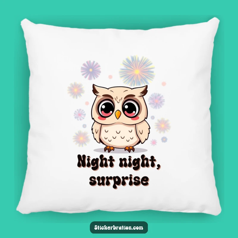 Funny Owl Surprise Pillow: Surprised Character Comfort, Hilarious Gift!