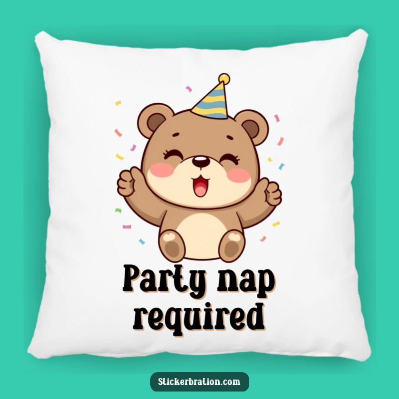 Funny Bear Party Pillow: Cozy Comfort for Festive Celebrations