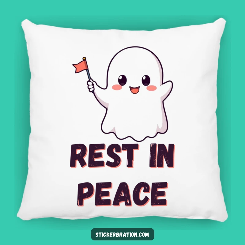 Funny Ghost Flag Pillow: Cozy Spooky Comfort, Perfect Decorative Gift