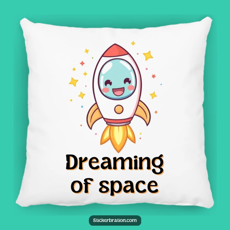 Soft Funny Rocket Blast Off Pillow: Cuddle Up with Cosmic Comfort
