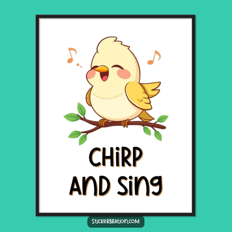 Funny Bird Song Digital Art - Instant Cheerful Download for Your Wall!