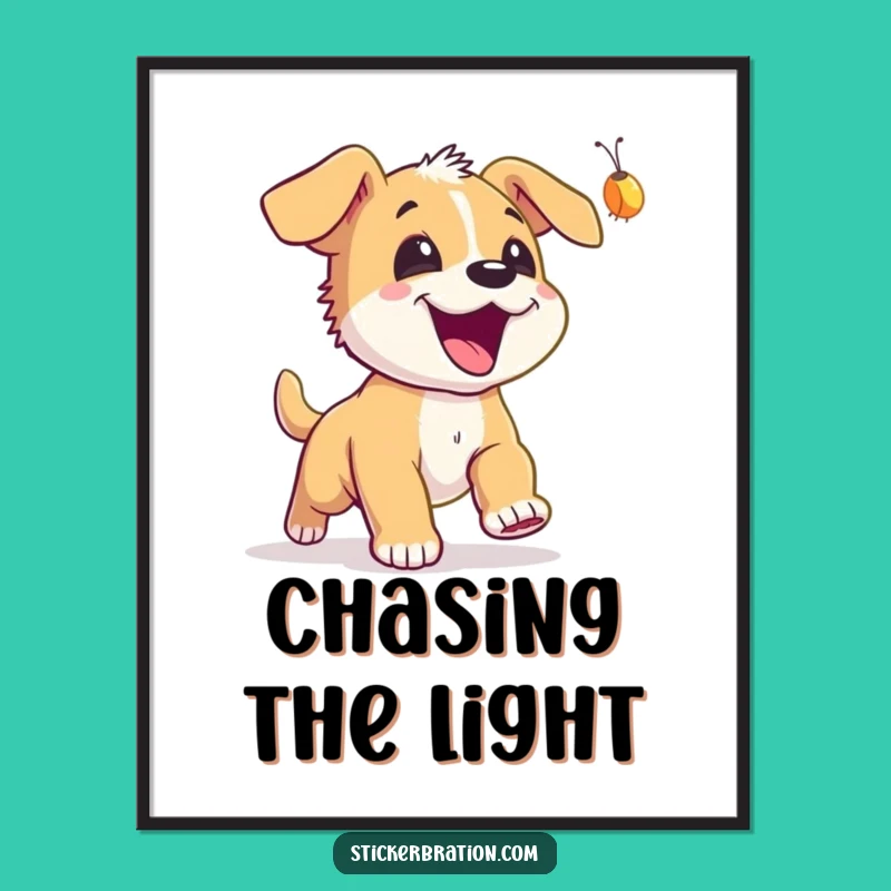 Funny Puppy Firefly Digital Art - Instant Joyful Download for Your Wall!