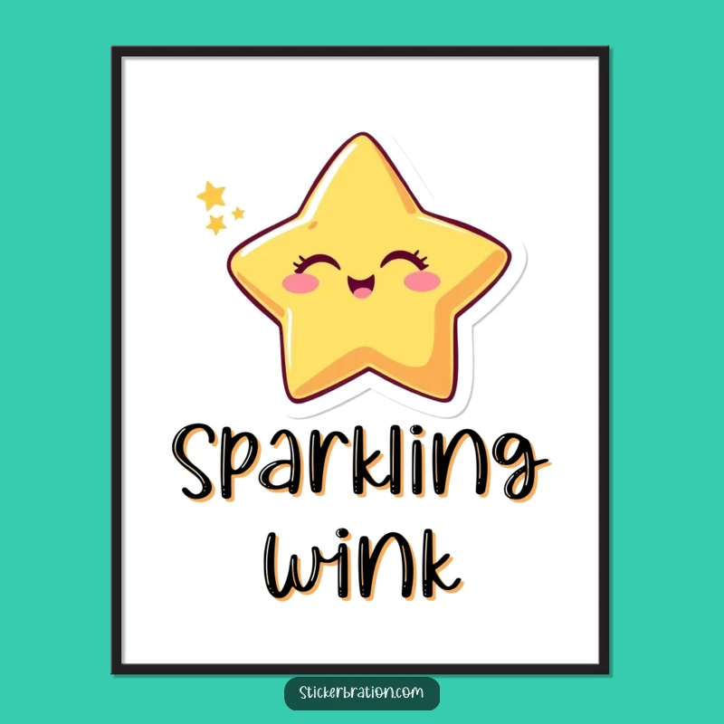 Funny Winking Star Digital Art: Instant Sparkle for Your Walls